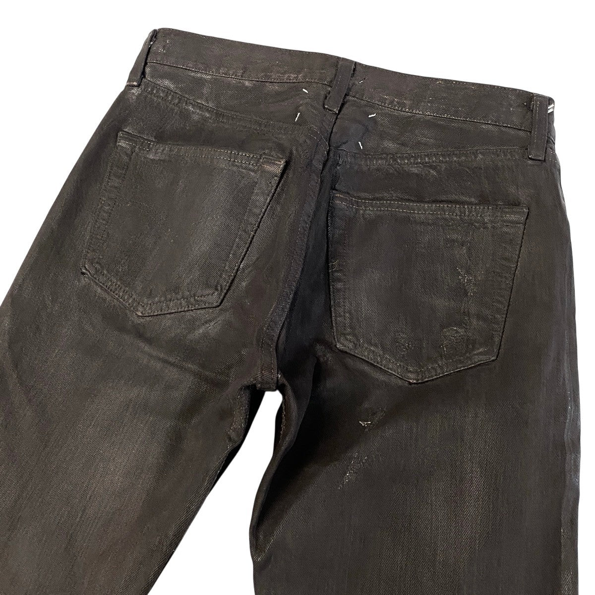 Mj22 Maison Martin Margiela デッドストック 2000~2001AW ペンキデニム アーティザナル パンツボトム Mサイズ ブラウン コットン100％ メンズ 男性用k02i