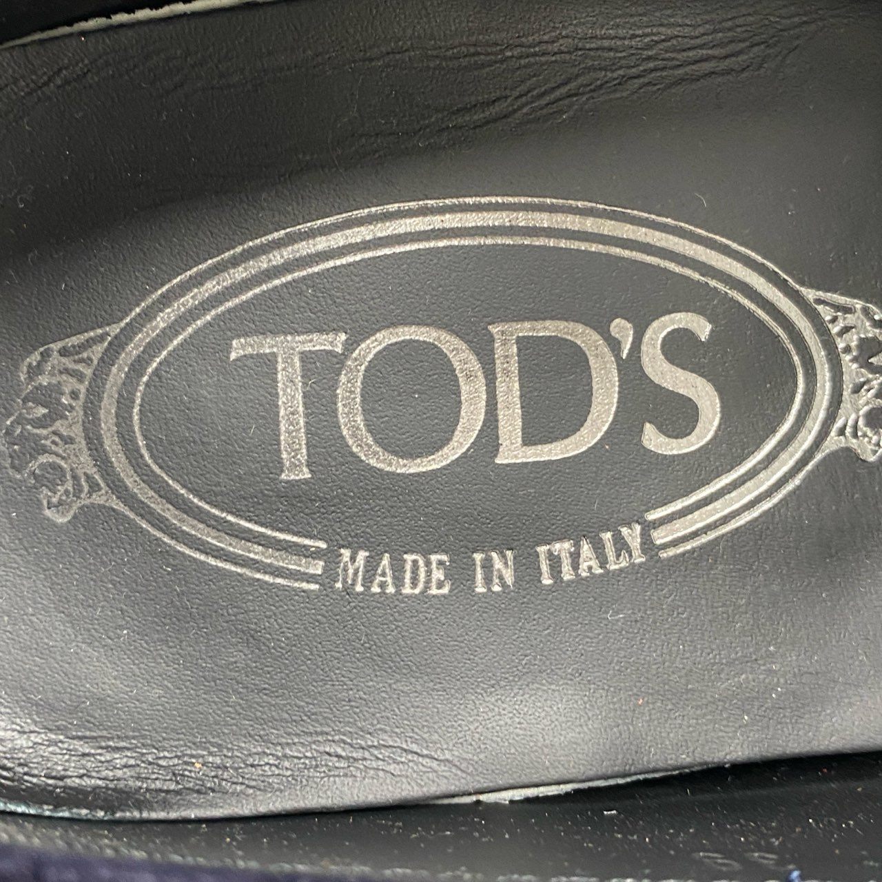 2f26 TOD'S トッズ シルバーバックル ドライビングシューズ ローファー レザーシューズ サイズ39 ネイビー スウェード レディース 女性用 靴