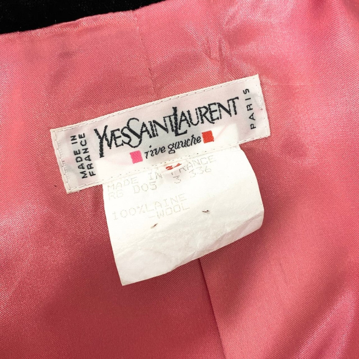 56e12 Yves Saint Laurent  イヴサンローラン vintage ツイードジャケット スタンドカラージャケット サイズ34 フランス製 ピンク ウール100％ レディース 女性用u02t