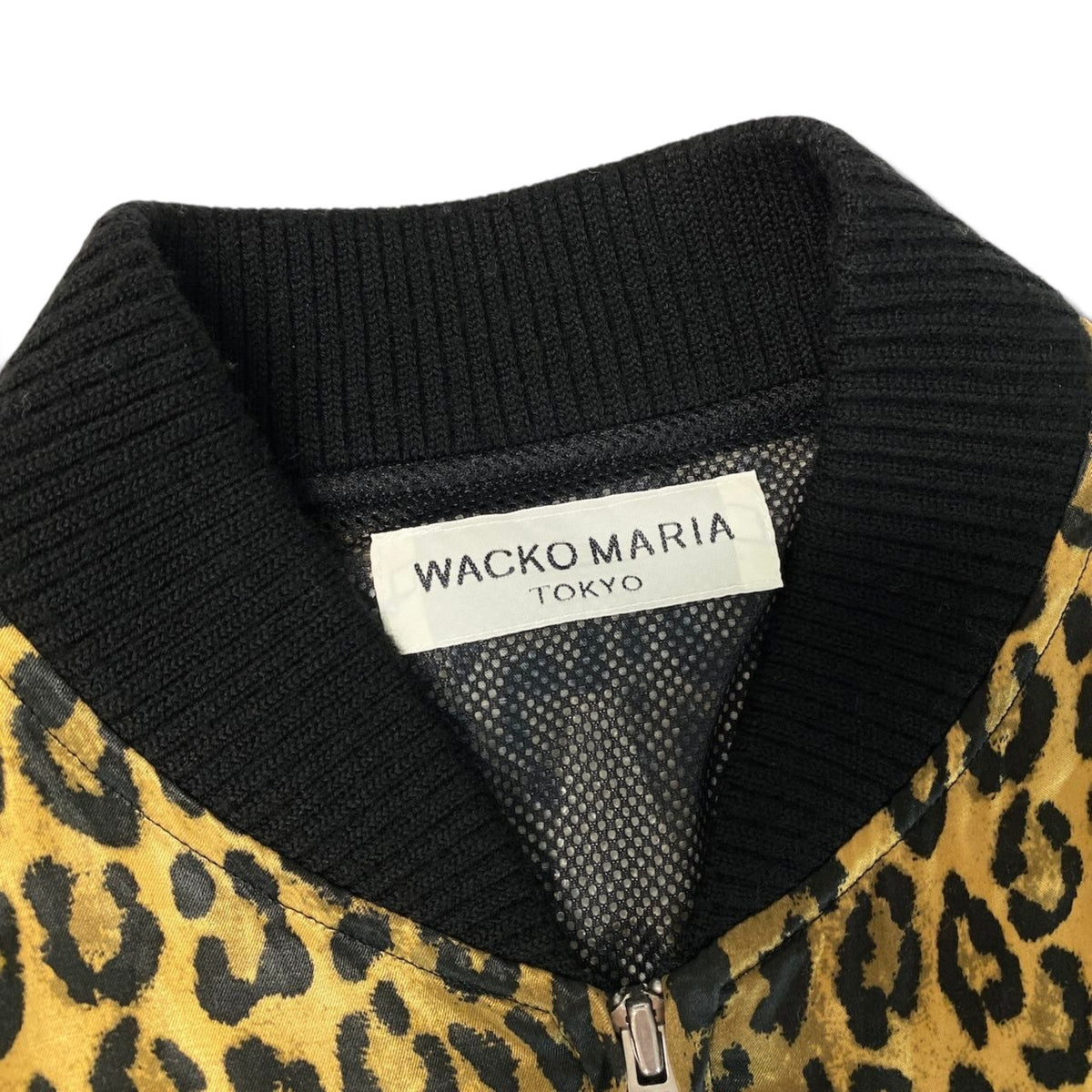90j27 WACKO MARIA ワコマリア レオパード サテン スカジャン MIAMI サイズS ブラウン ブラック メンズo07t
