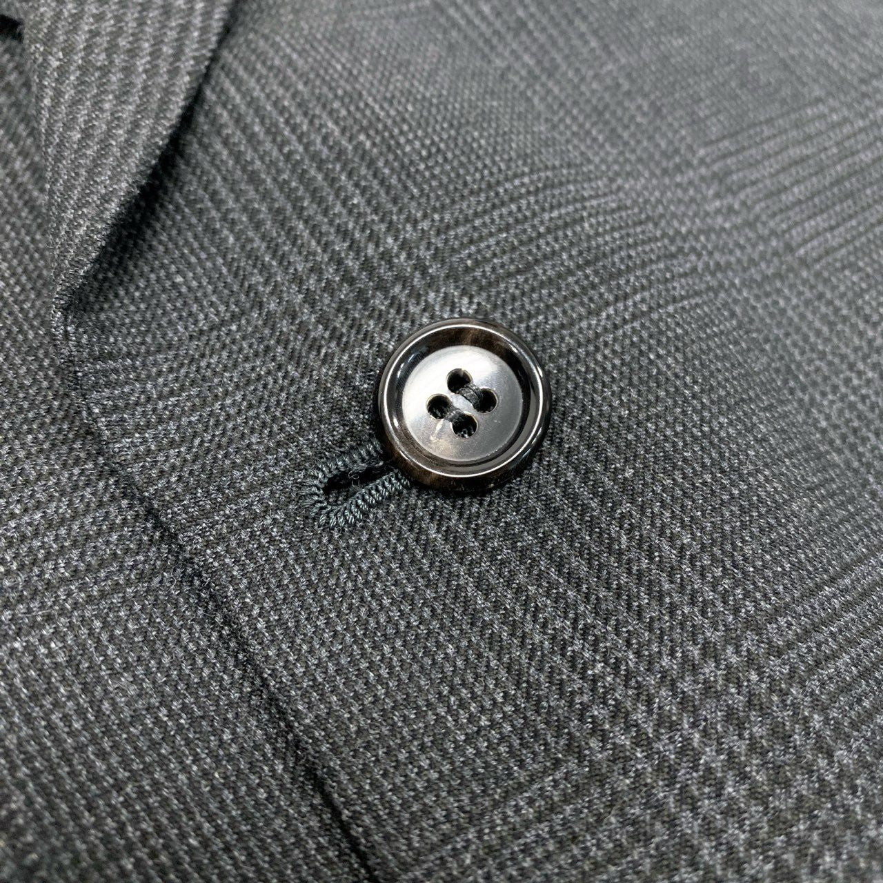 6k1 COMME des GARCONS HOMME コムデギャルソンオム 田中オム セットアップスーツ シングル 2B グレンチェック テーラードジャケット タックパンツ フォーマル AD1992  M グレー ウール100％o07t