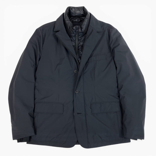 50a19 MONCLER モンクレール ESNAL GIACCA ダウンジャケット インナーダウン テーラードジャケット 重ね着風 メンズ 紳士服 D20913070480 549NB サイズ1 ブラックo07t