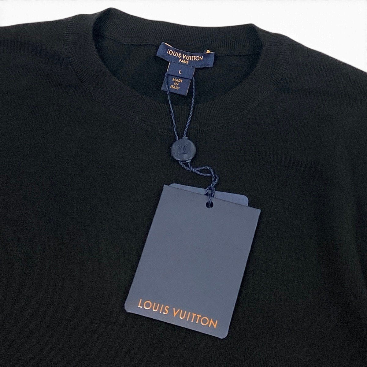 Ij9 【未使用タグ付】 LOUIS VUITTON ルイヴィトン 2018aw アシンメトリー レースヘム ニットセーター RW182W IAY FFKL21 サイズL ブラック ウール100％ レディースu02t