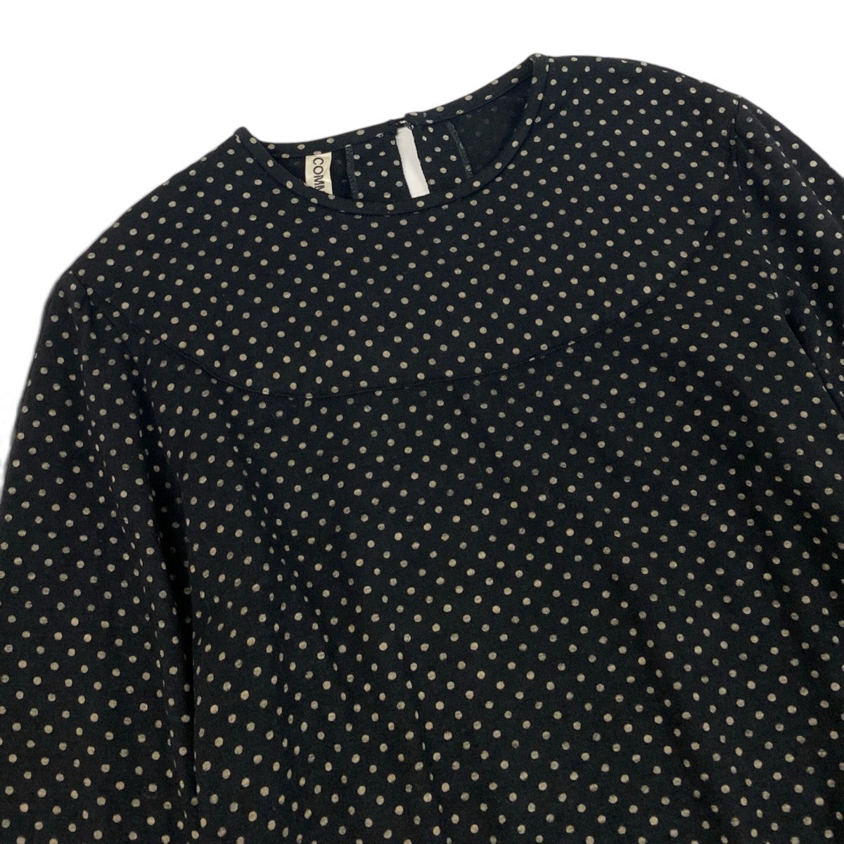 Ai4 COMME des GARCONS 80's～90's アーカイブ ブラウスカットソー ドット柄 ブラック レディース 女性用u02t