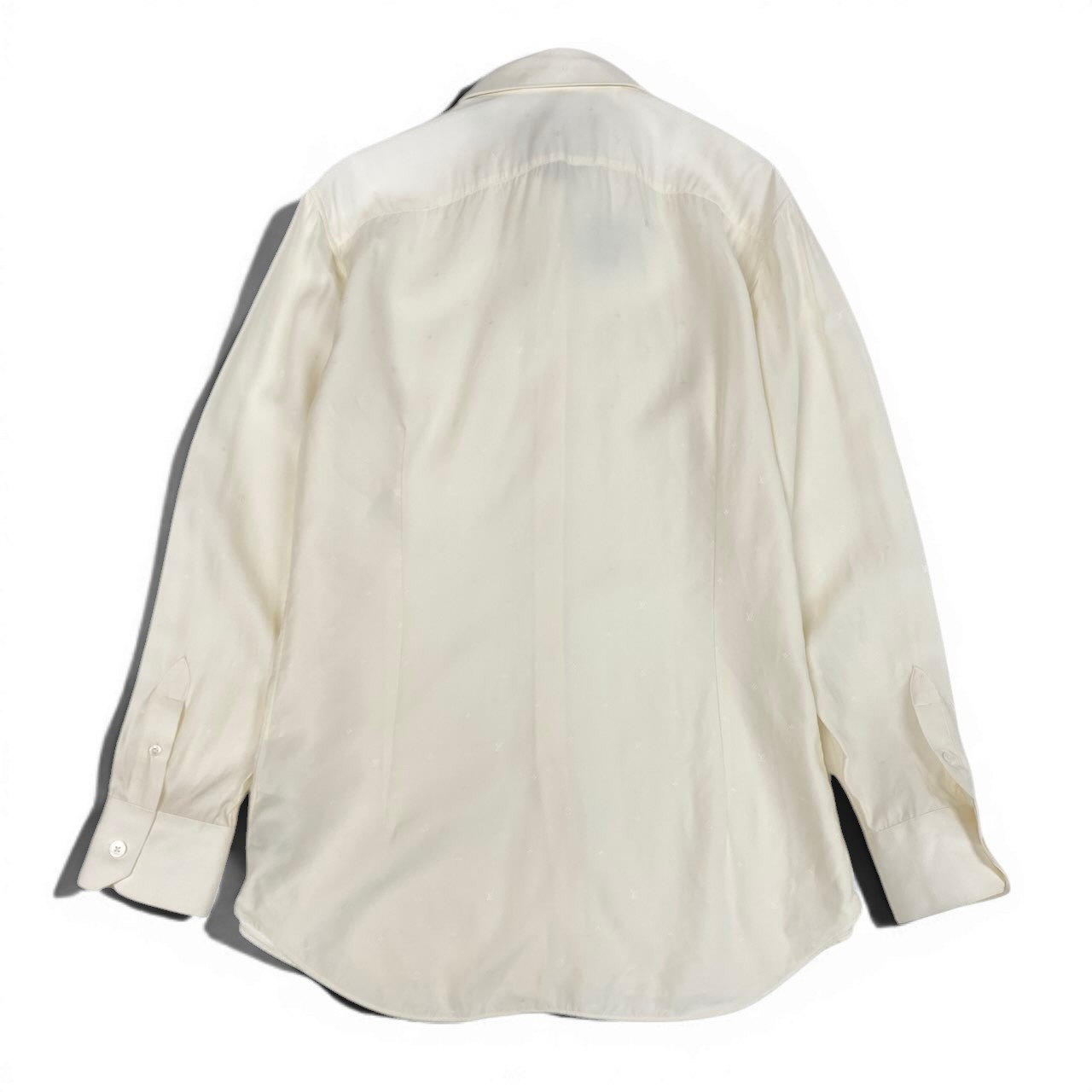 Me1 【未使用タグ付】 LOUIS VUITTON ルイヴィトン モノグラム ジャガード シルクシャツ ロングスリーブシャツ SLIM FIT RM212F ZLC HKS8PW サイズ39/15-1/2 ホワイト メンズ 紳士服k02i
