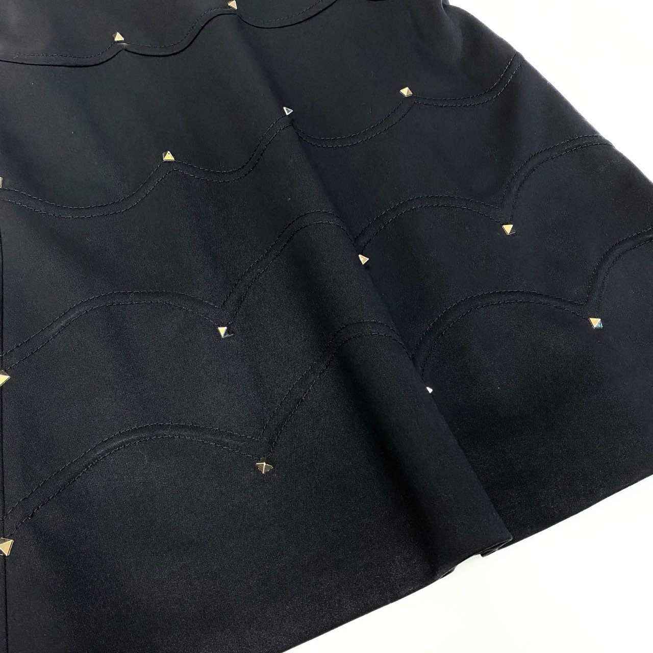 38a15 VALENTINO ヴァレンティノ ロックスタッズ ノースリーブ ワンピース ドレス バックジップ サイズ8 ブラック レディースk02i