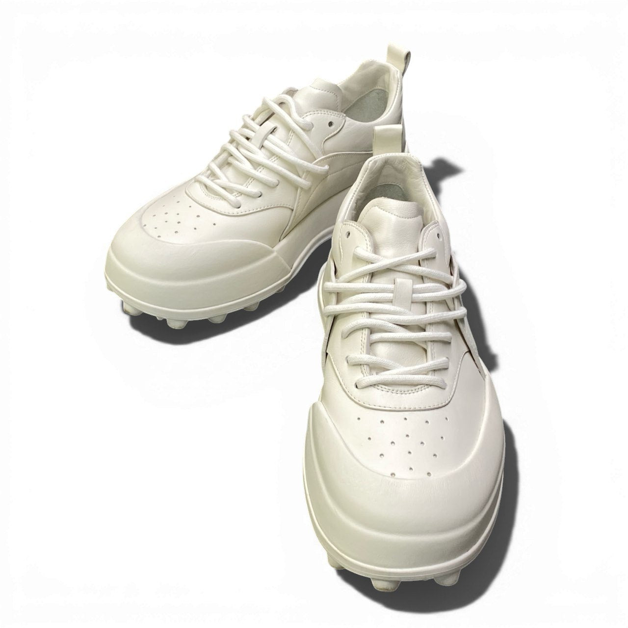 1a22 《美品》 定価￥174,900 JIL SANDER ジルサンダー ORB LEATHER SNEAKERS オーブ レザースニーカー サイズ42 ホワイト 厚底 イタリア製 シューズt18r