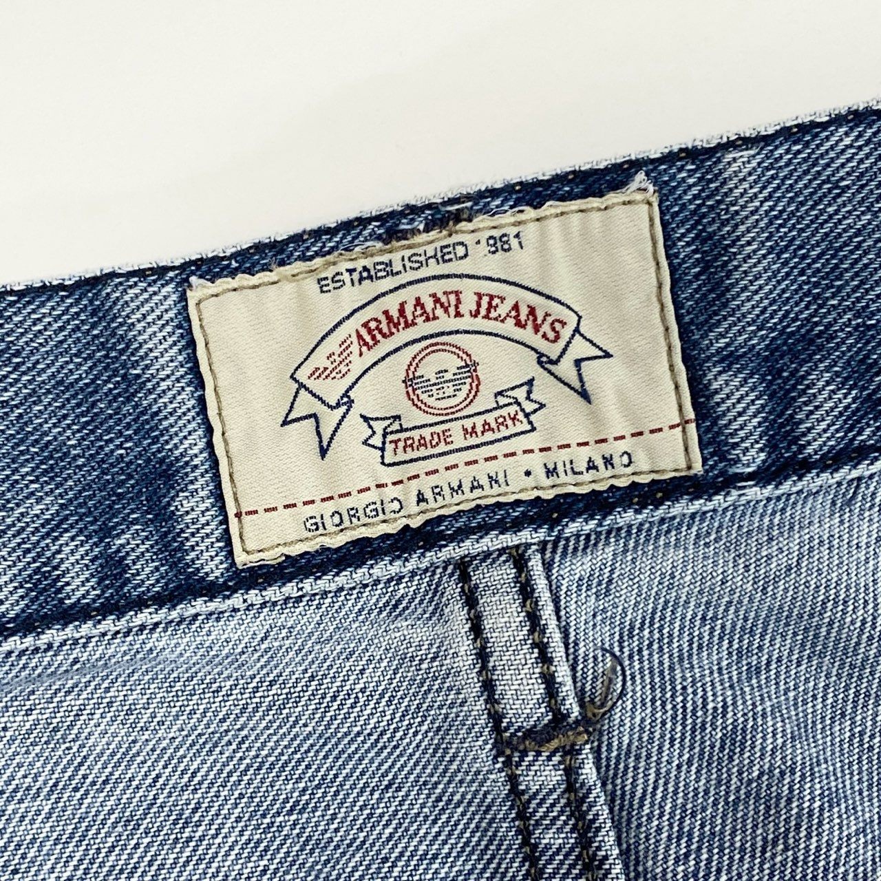 1j27 ARMANI JEANS アルマーニジーンズ 90’s デニムパンツ ジーンズ ストレート イタリア製 33サイズ ブルー メンズu02t