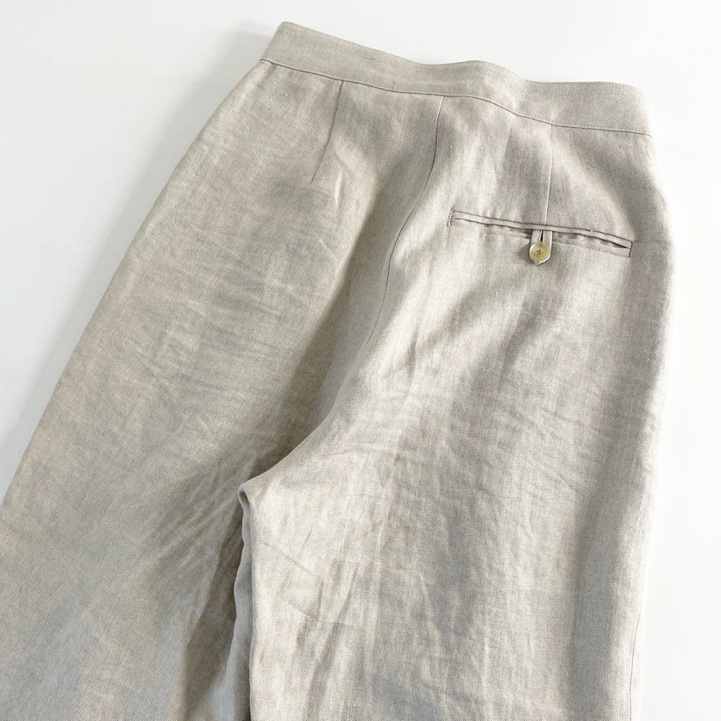 50c21 steven alan スティーブンアラン LINEN WIDE TROUSERS リネンワイド トラウザーパンツ S ベージュ 日本製