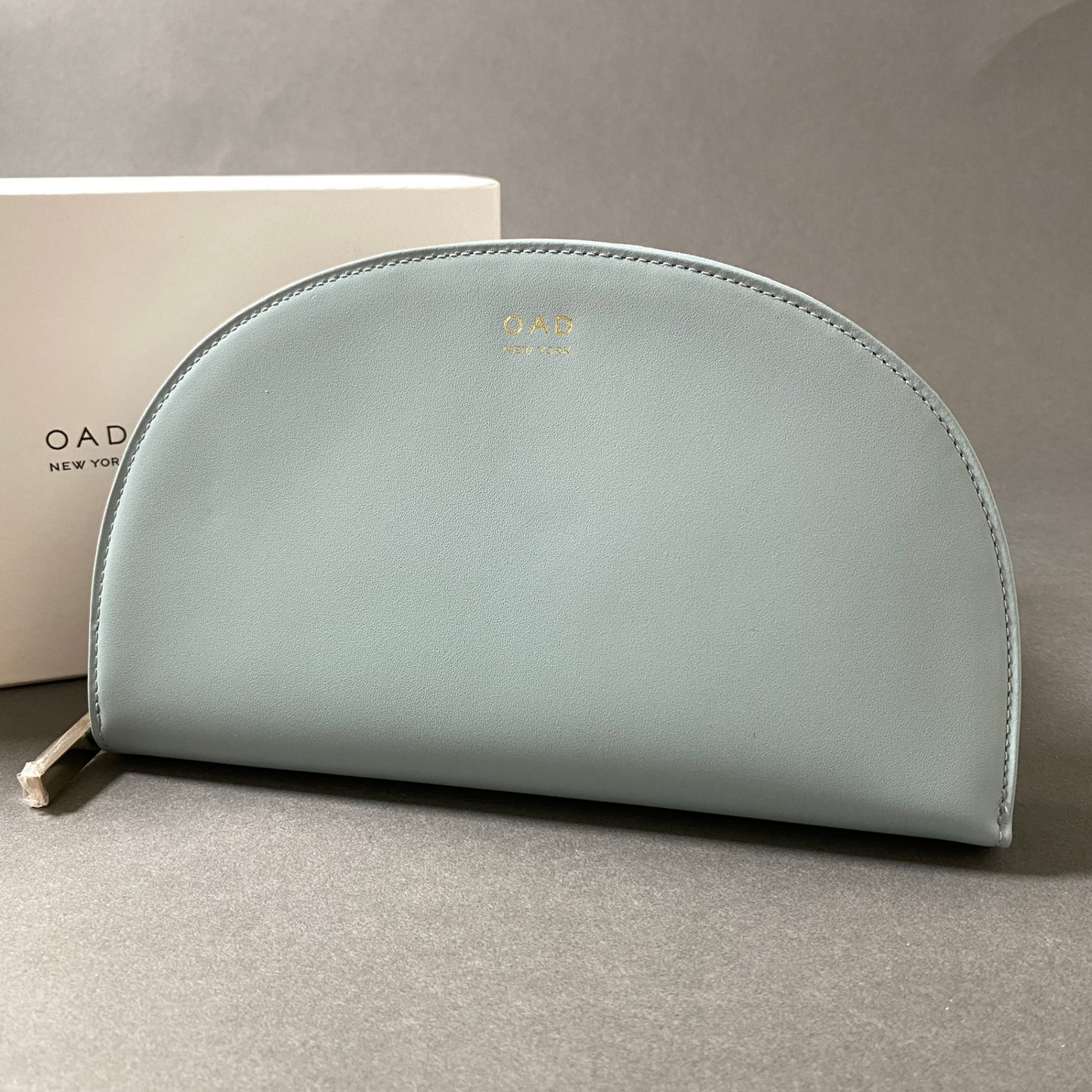 6f27 《未使用保管品》 OAD NEW YORK オーエーディー ニューヨーク Dia Continental Mirror Wallet ミラーロングウォレット ブルー レザー ラウンドジップ 長財布