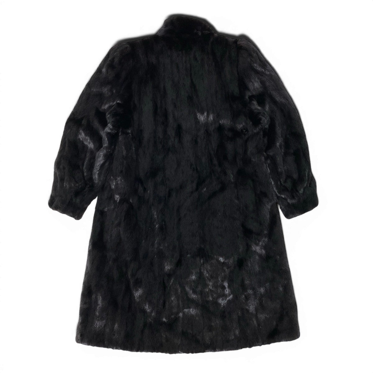 93h8 ダークミンク 超ロングコート 丈113cm サイズ13 ブラック 本毛皮 Dark Mink Fur Long Coat 裏地刺繍t18r