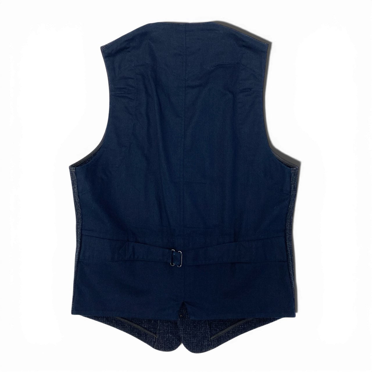 32a29 【美品】DOUBLE RL RALPH LAUREN ダブルアールエル ラルフローレン ツイードベスト ウールベスト ジレ トップス XSサイズ インディゴ メンズ 男性用o07t