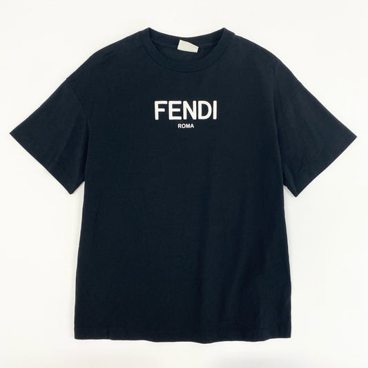 33k19 FENDI フェンディ ロゴプリント Tシャツ JUI137 12＋ ブラック レディース KIDS キッズ ジュニア カットソー