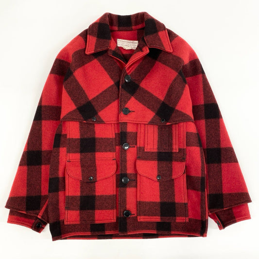 31i8 FILSON フィルソン ダブルマッキーノ クルーザージャケット チェック柄 フランネル USA製 STYLE 83 40 レッド ウール メンズu02t