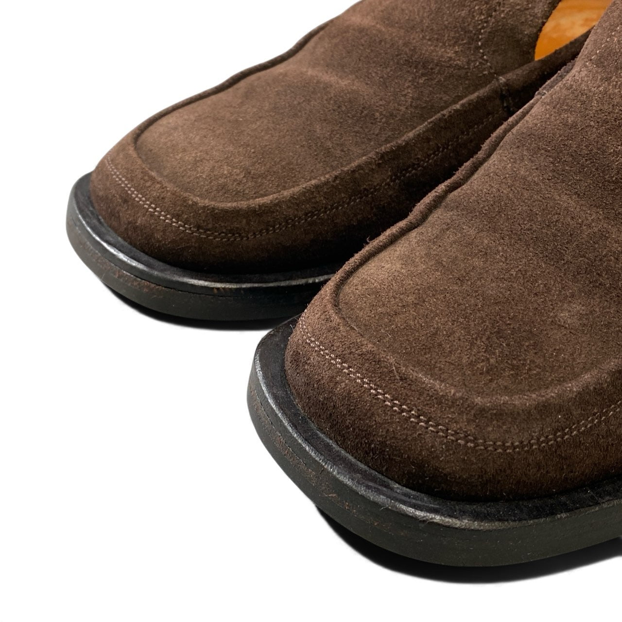 2L15 HERMES エルメス スウェード レザー シューズ ローファー 靴 イタリア製 41サイズ ブラウン メンズk02i