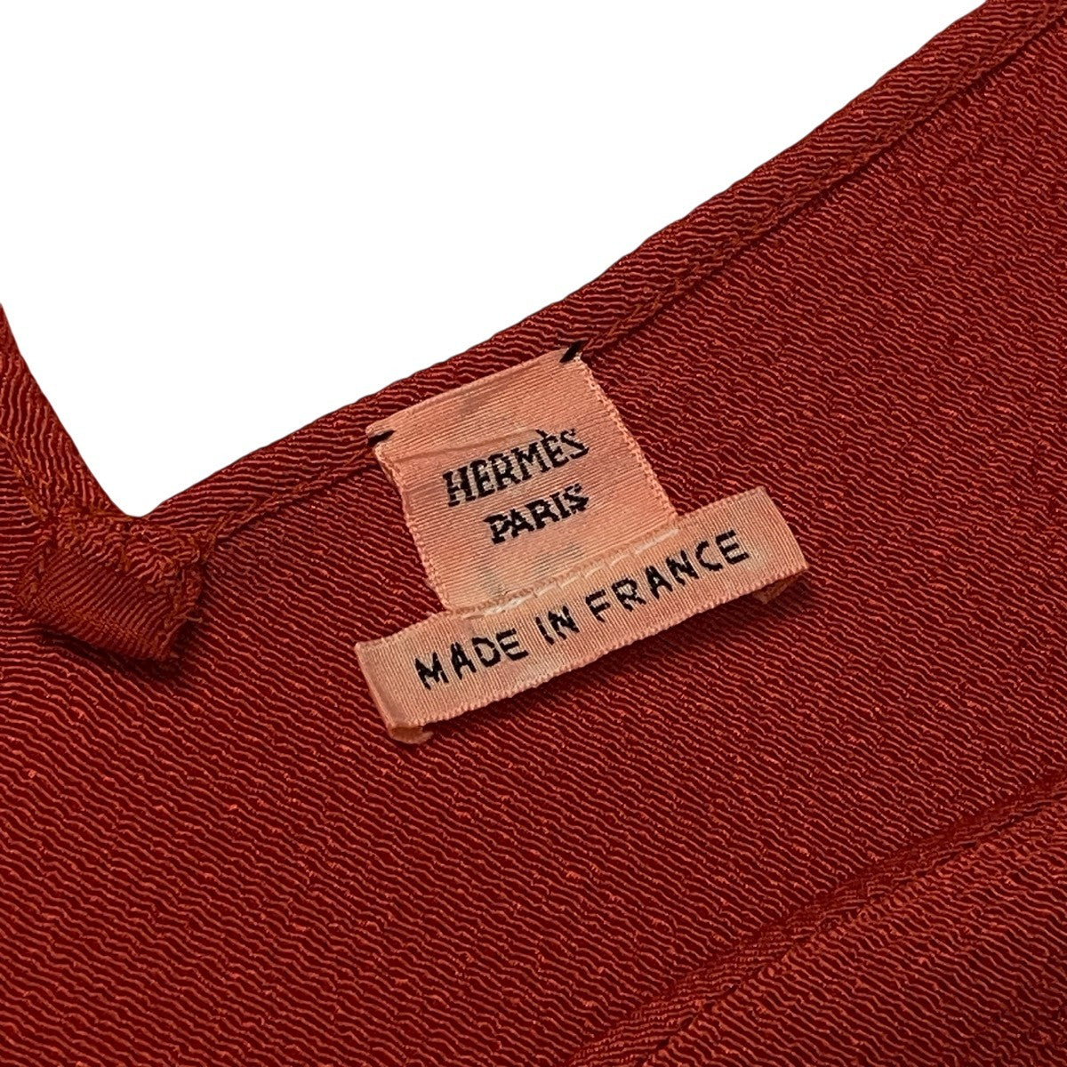 Ej16 Hermès エルメス マルジェラ期 Vネック 裾ベルト トップス レッド レディースo07t