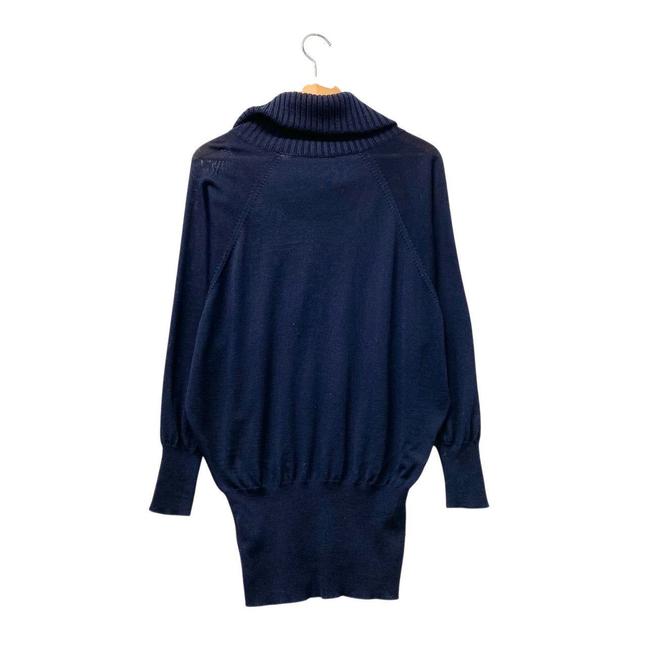 85g5 Alexander McQueen アレキサンダーマックイーン プルオーバーニットセーター タートルネック トップス イタリア製 XSサイズ ネイビー ウール100％ メンズ 男性用u02t
