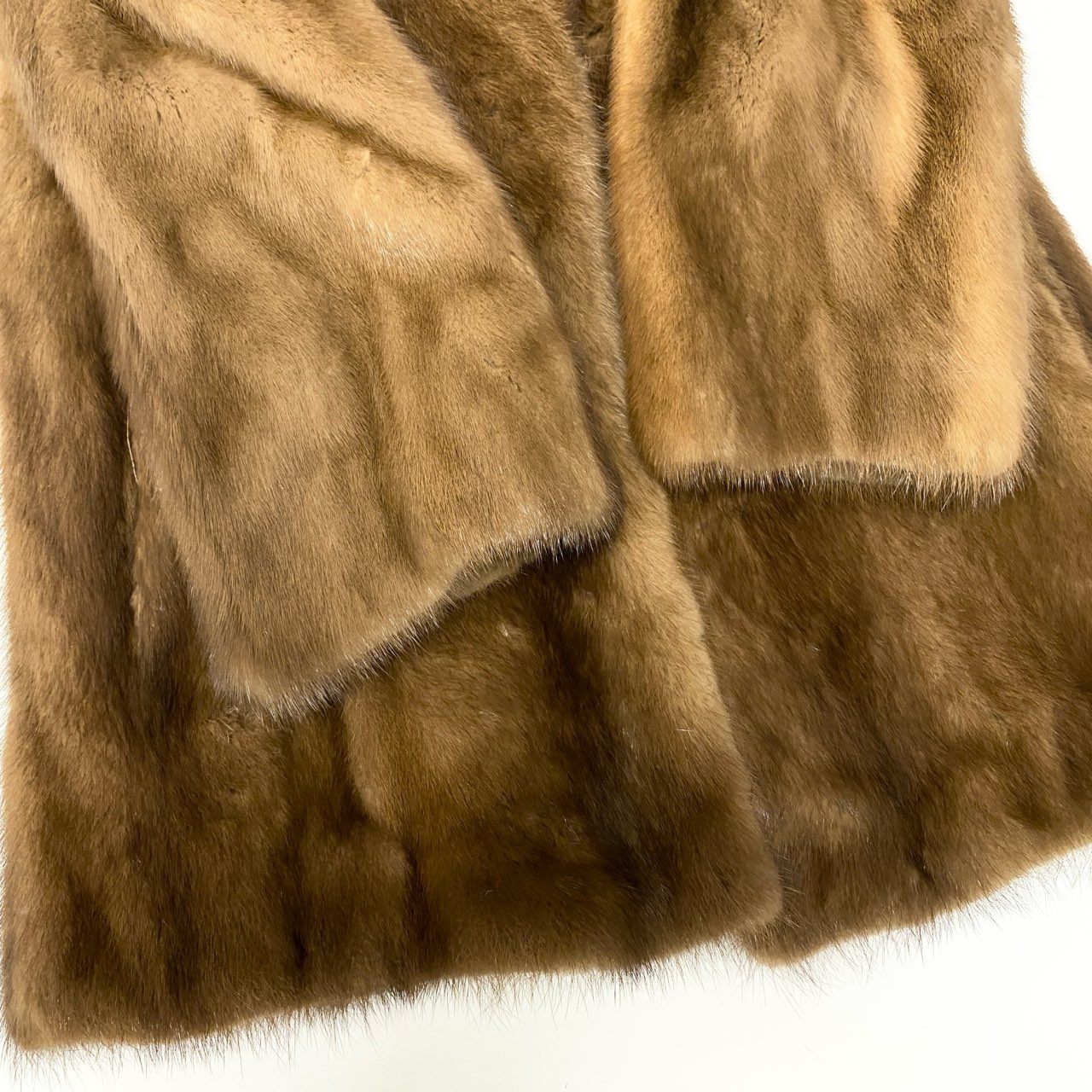 39k1《美品》 SAN MARCO サンマルコ パステルミンク ファーコート 11 ライトブラウン 本毛皮 MINK FUR COATt18r