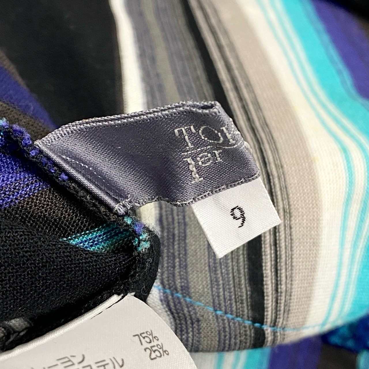 2k19 TOKUKO 1er VOL トクコプルミエヴォル ノースリーブワンピース ロングワンピース 裾変形デザイン ボーダー 9 ブルー系 レディースu02t