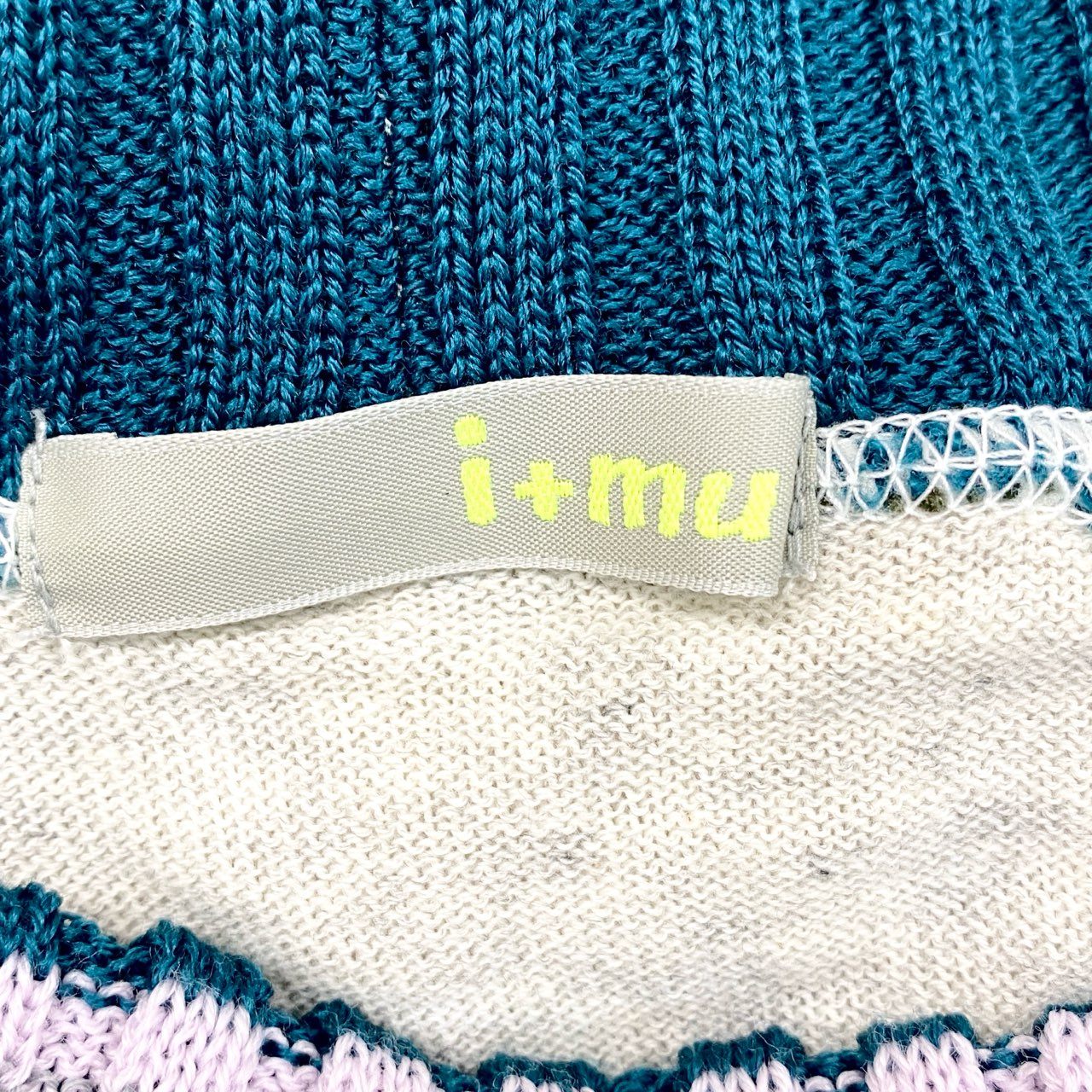 74c13 《新品タグ付き》 i+mu センソユニコ ネックデザイン コットンニット セーター 40 グレー レディースu02t