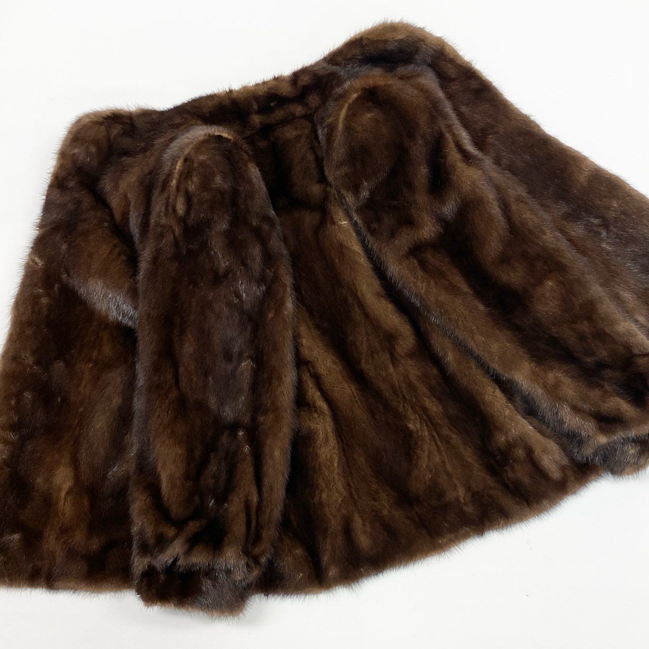 40L10 SAGA MINK サガミンク 銀サガ マホガニーミンク ファーコート サイズ13号 ブラウン 最高級本毛皮 MINK FUR ポケット有t18r