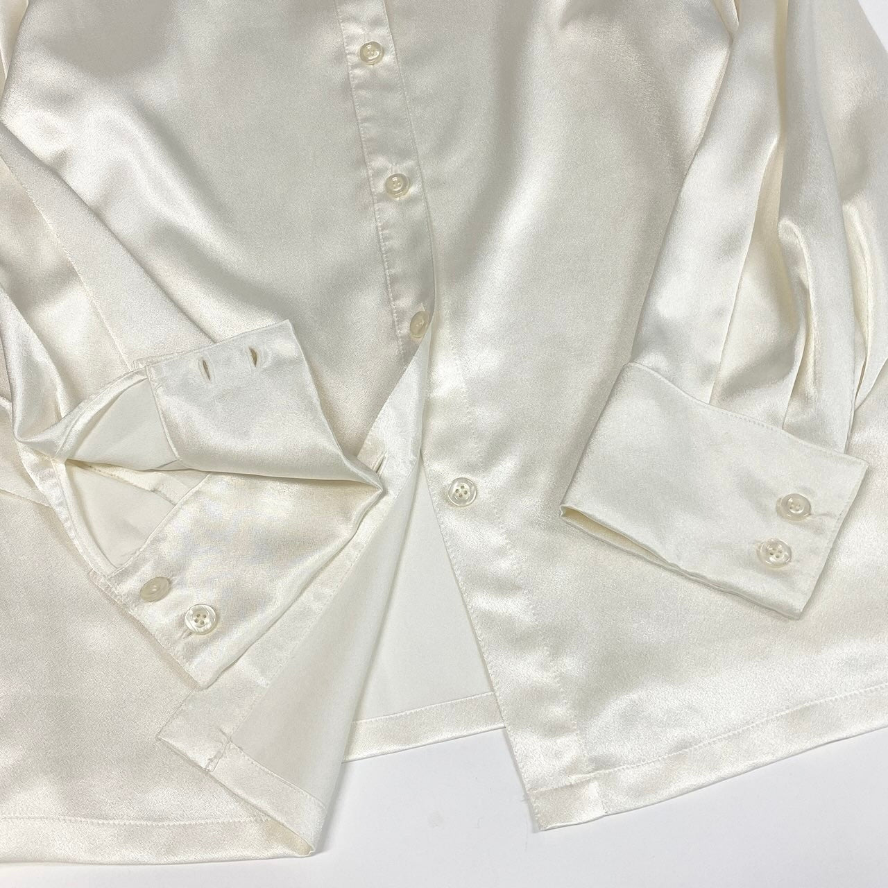 29d16 Vintage BALENCIAGA バレンシアガ 長袖ブラウス シャツ トップス 38 ホワイト系 ポリエステル レディースu02t