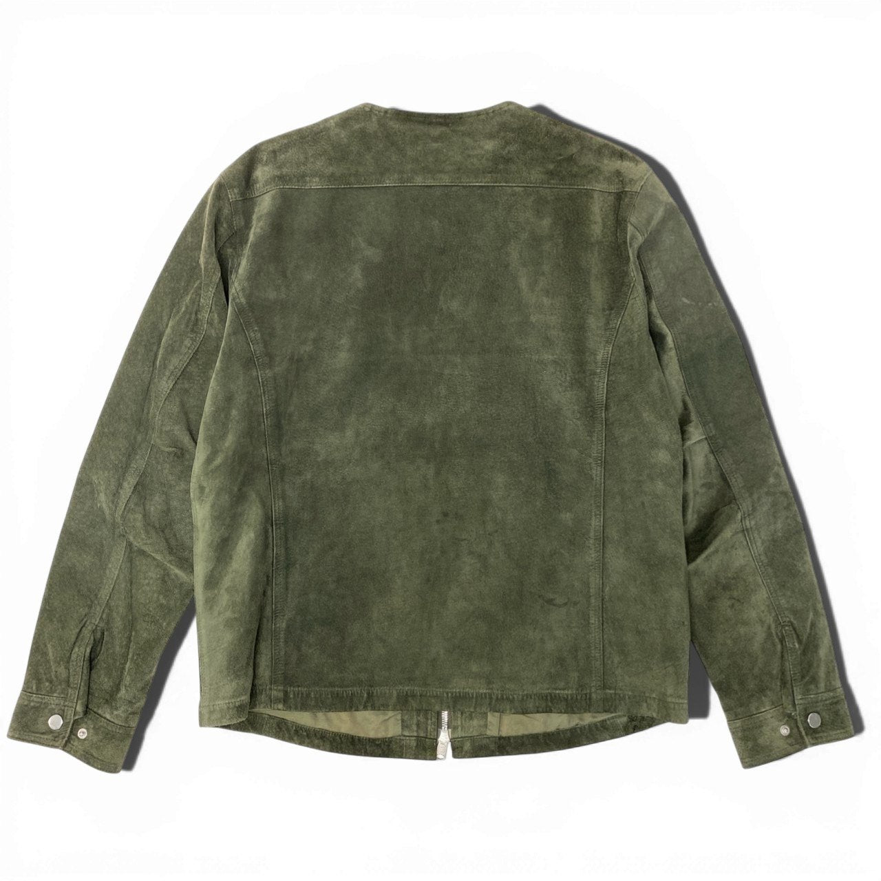 84b27 nonnative ノンネイティブ スウェードレザー レザージャケット ノーカラージャケット サイズ2 カーキグリーン メンズ アウター 羽織k02i