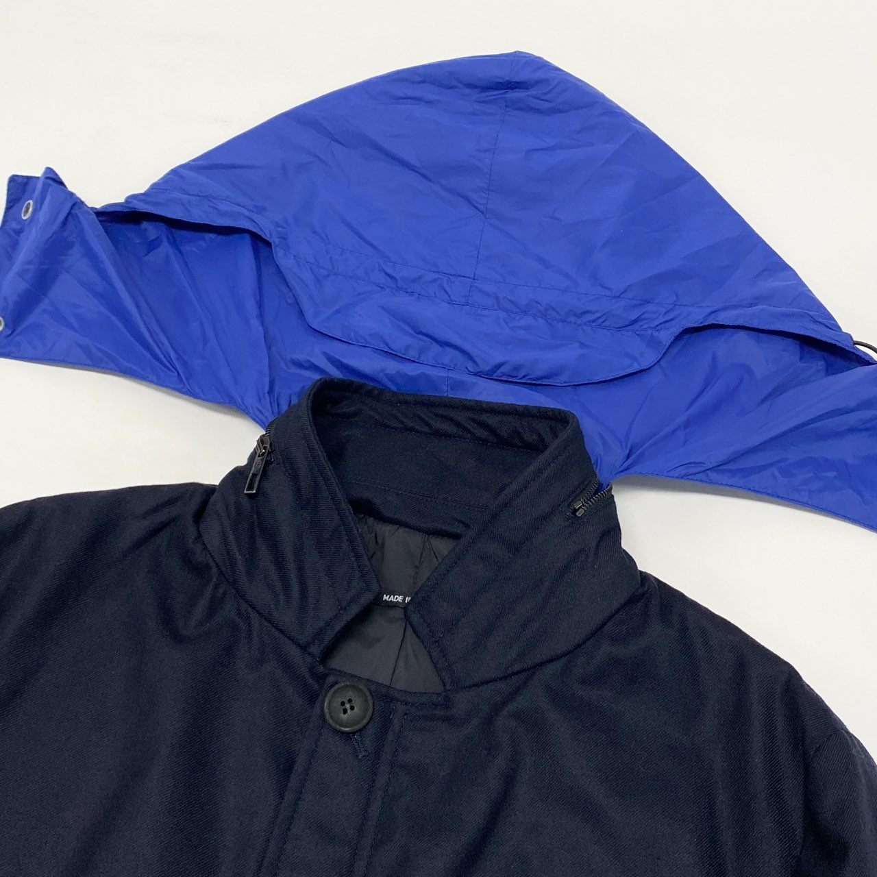 17k9 GIORGIO ARMANI ジョルジオアルマーニ カシミヤ 中綿ブルゾン ジャケット アウター イタリア製 46 S Mサイズ相当 ネイビー カシミア メンズo07t