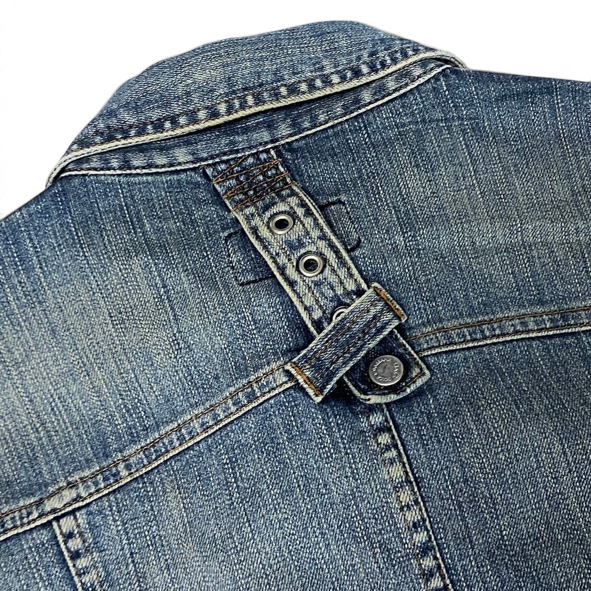 j29 D＆G DOLCE＆GABBANA 00's デニムジャケット ロゴステッチ アウター Sサイズ インディゴ メンズ 男性用u02t
