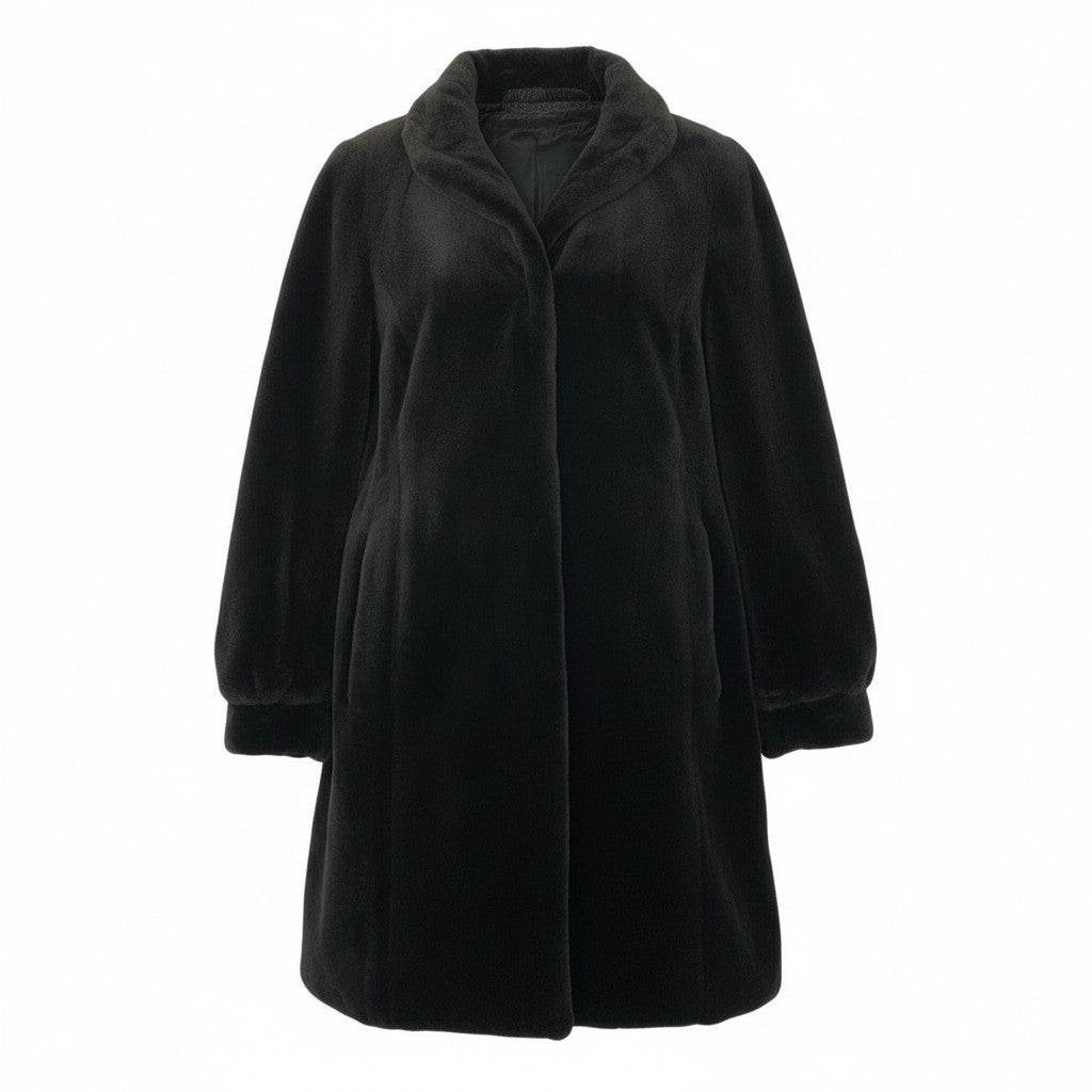 35a15 SAGA MINK サガミンク 銀サガ シェアードミンク ロングコート サイズF ダークブラウン 本毛皮 Shared Mink Fur Coatt18r