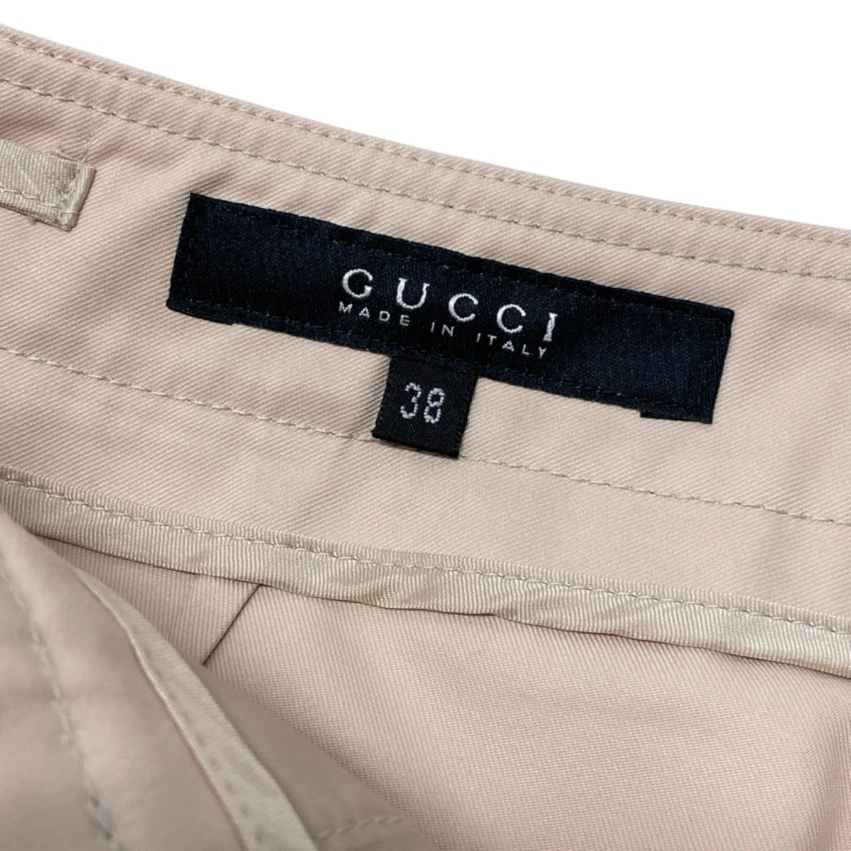 Ei25 GUCCI グッチ 2003 トムフォード期 Y2K ボトムス パンツ イタリア製 38 ベージュ コットン レディースo07t