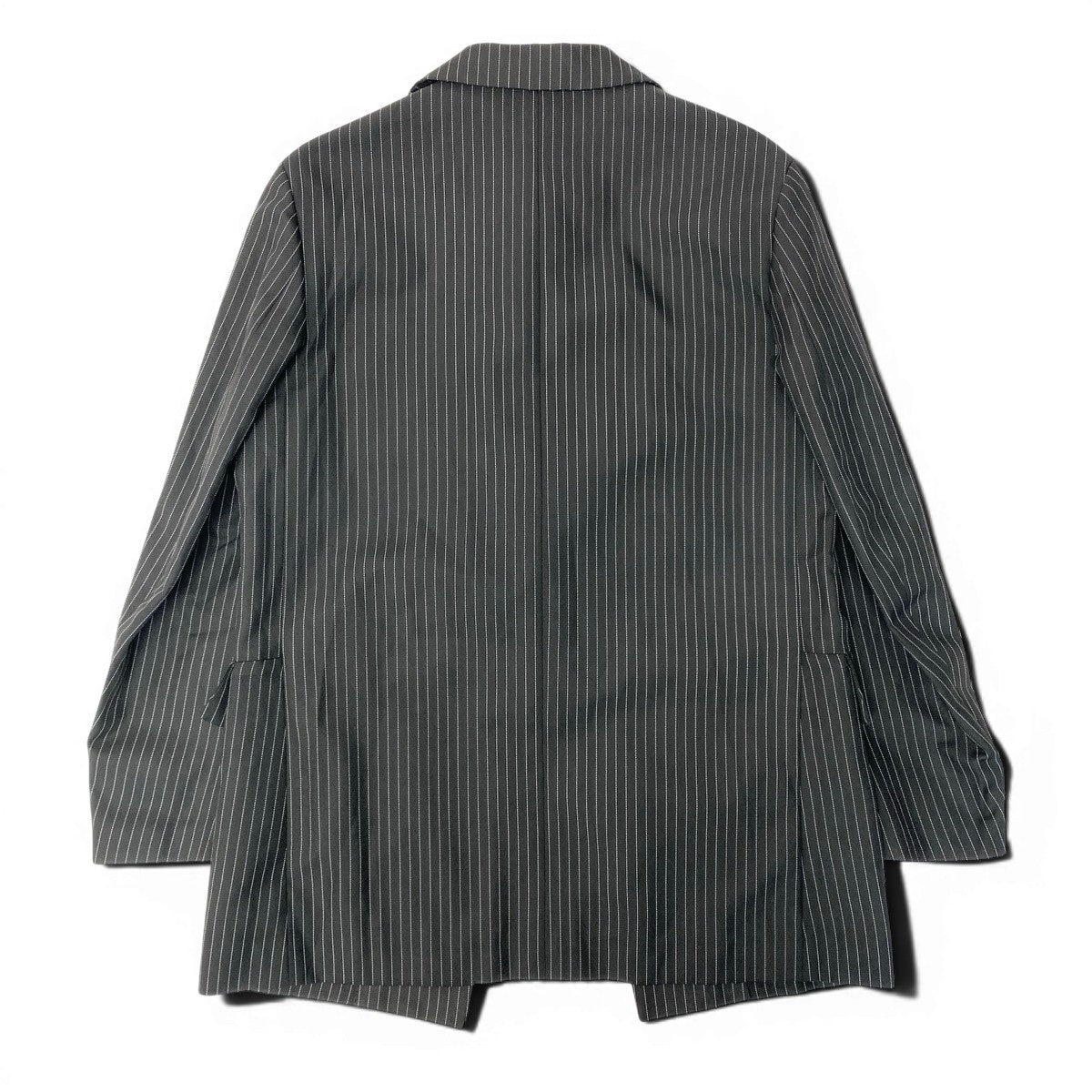 54e13 【美品】COMME des GARCONS COMME des GARCONS コムデギャルソン コムコム AD2023 シングルストライプジャケット ストライプ 4B 日本製 RM-J008 Lサイズ グレー ポリエステル100％ レディース 女性用k02i