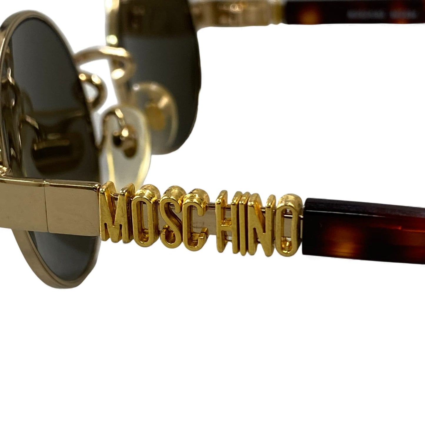 l14 MOSCHINO モスキーノ ラウンド 丸形 サングラス MC284 44□19 ブラウン アイウェア 眼鏡 メガネt18r