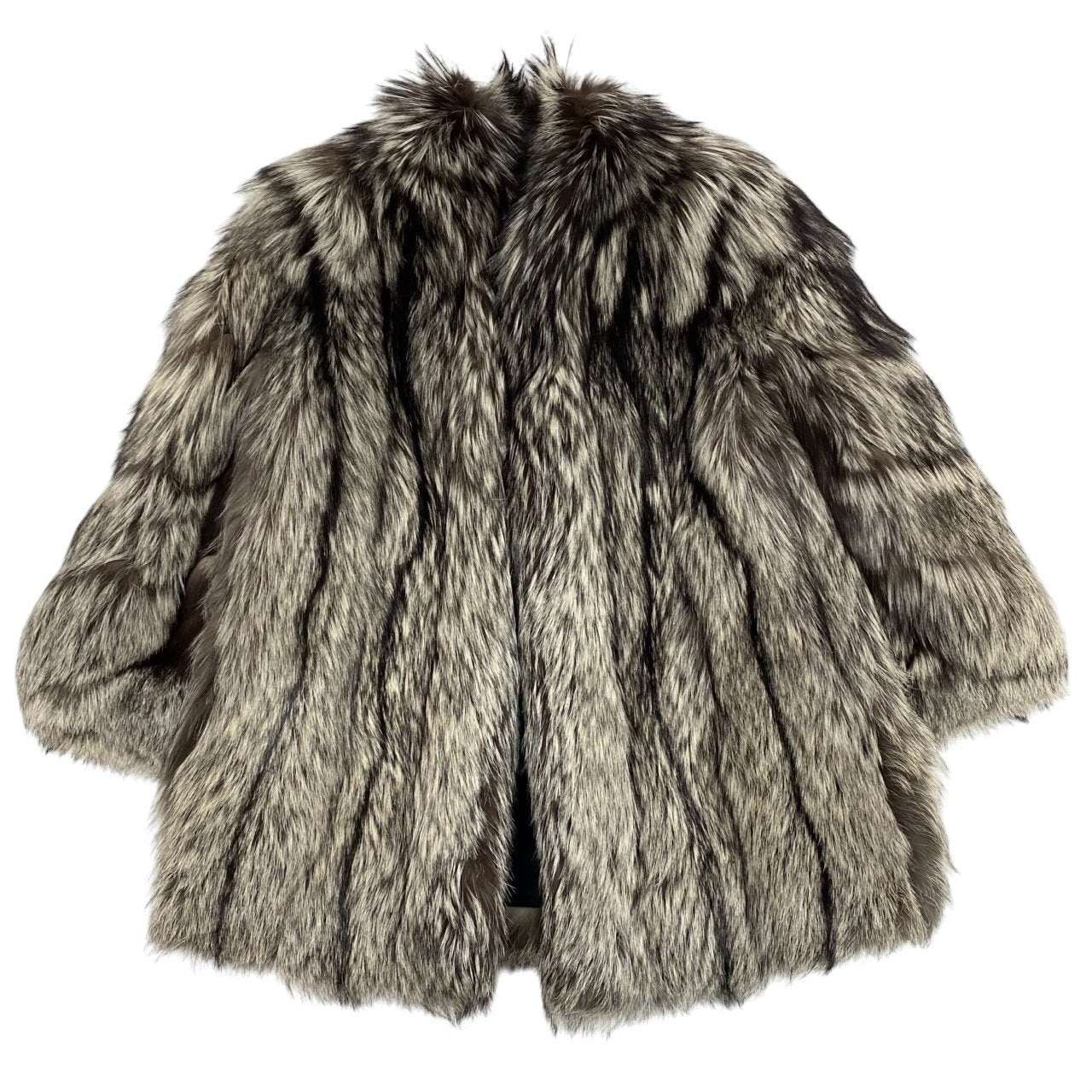 50k29 SAGA FOX サガフォックス 金サガ MG Sable FUR シルバーフォックス フォックスコート セミロングコート 毛皮コート ボリューム 13号 ブラウン系 フォックスファー レディースu02t