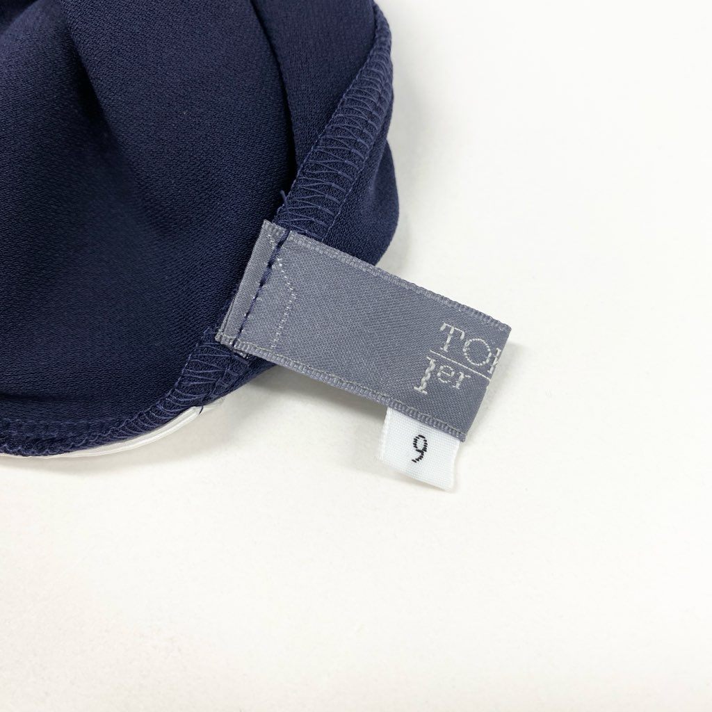 83L23 TOKUKO 1er VOL トクコプルミエヴォル ノースリーブロングワンピース フレアワンピース フーディー ストレッチ素材 9サイズ ネイビー レディースu02t