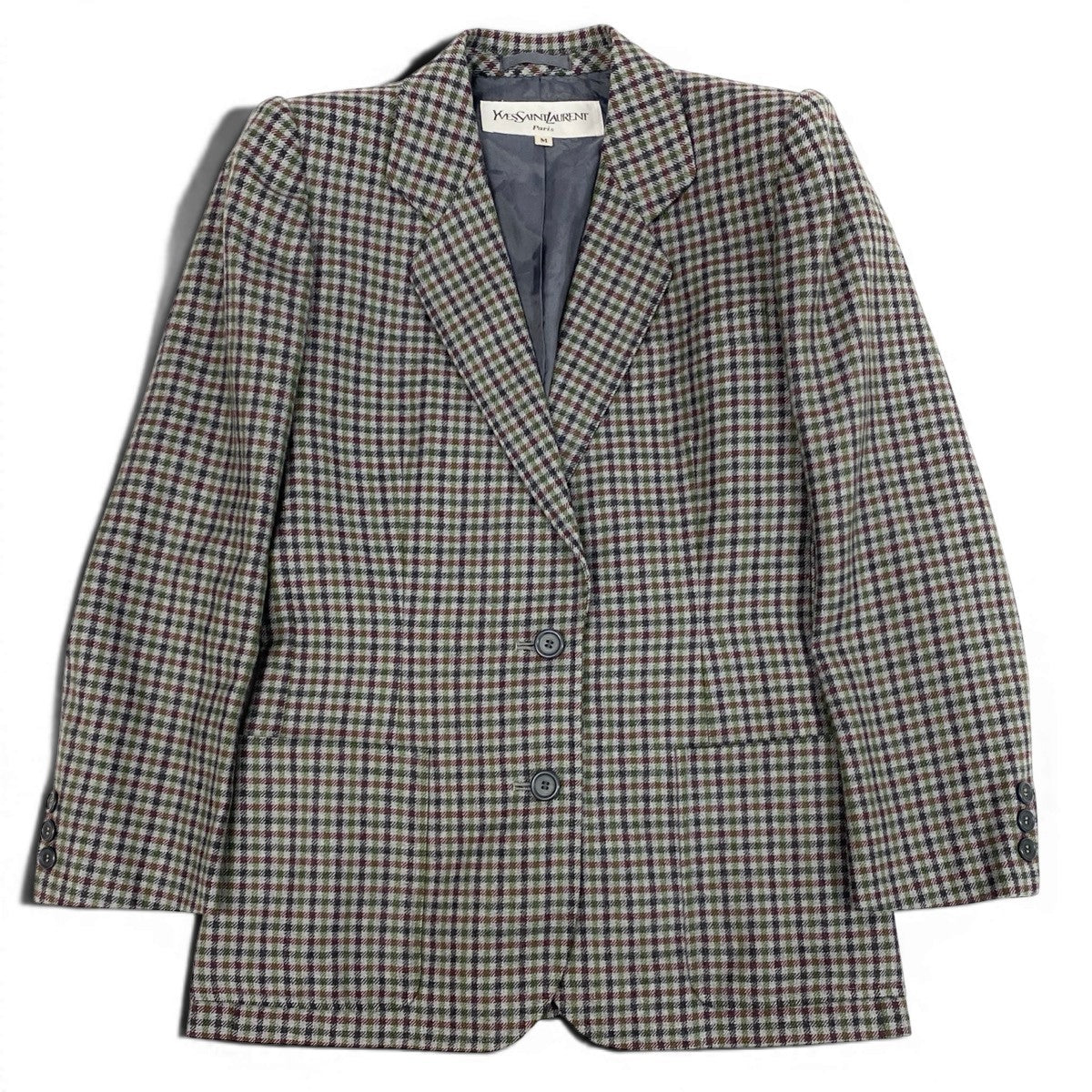 YVES SAINT LAURENT チェック柄ジャケット 65f2 YVES SAINT LAURENT イヴサンローラン テーラードジャケット