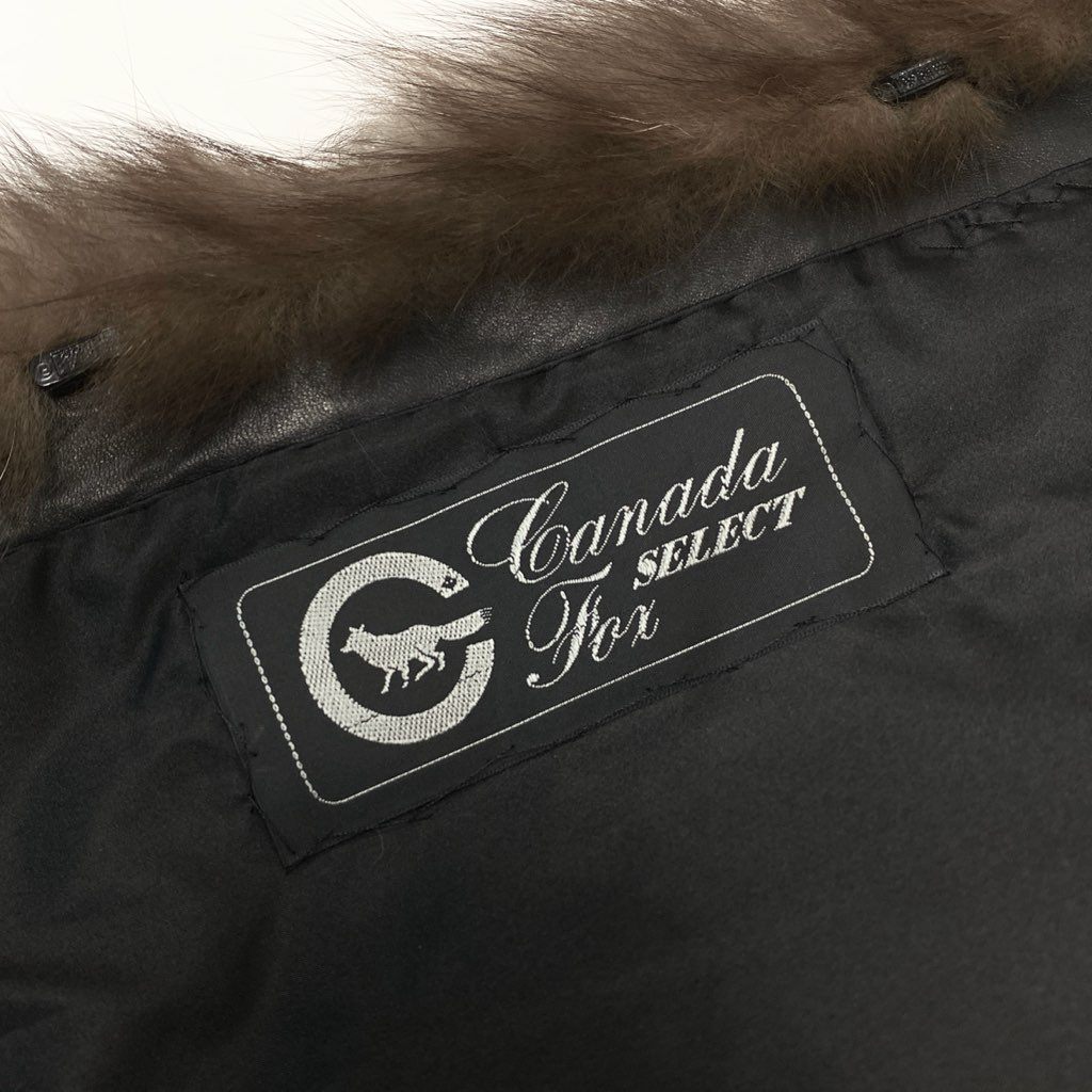1l27 Canada Fox シルバーフォックス 極厚 ロングコート サイズF 最高級本毛皮 FOX FUR COATt18r