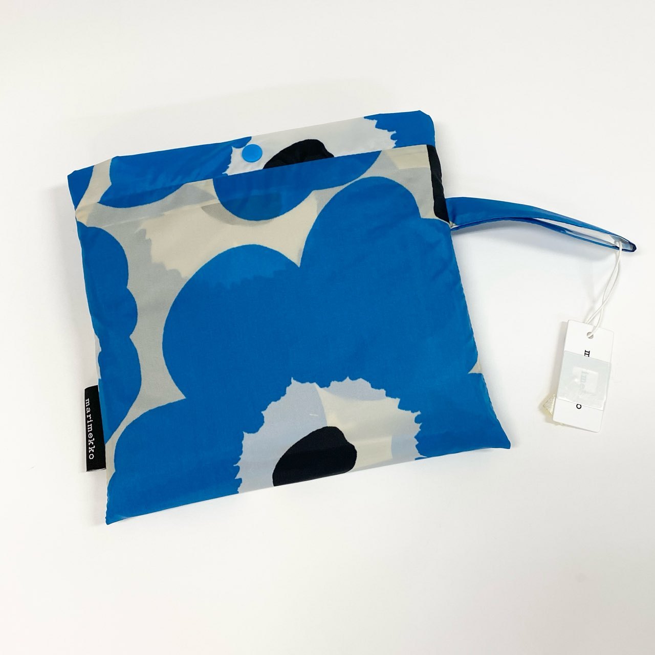 56d13 【未使用タグ付】 marimekko マリメッコ Unikko Rain Poncho レインコート ポンチョ ウニッコ柄 花柄プリント ONE SIZE ブルー ホワイト レディース 女性用u02t