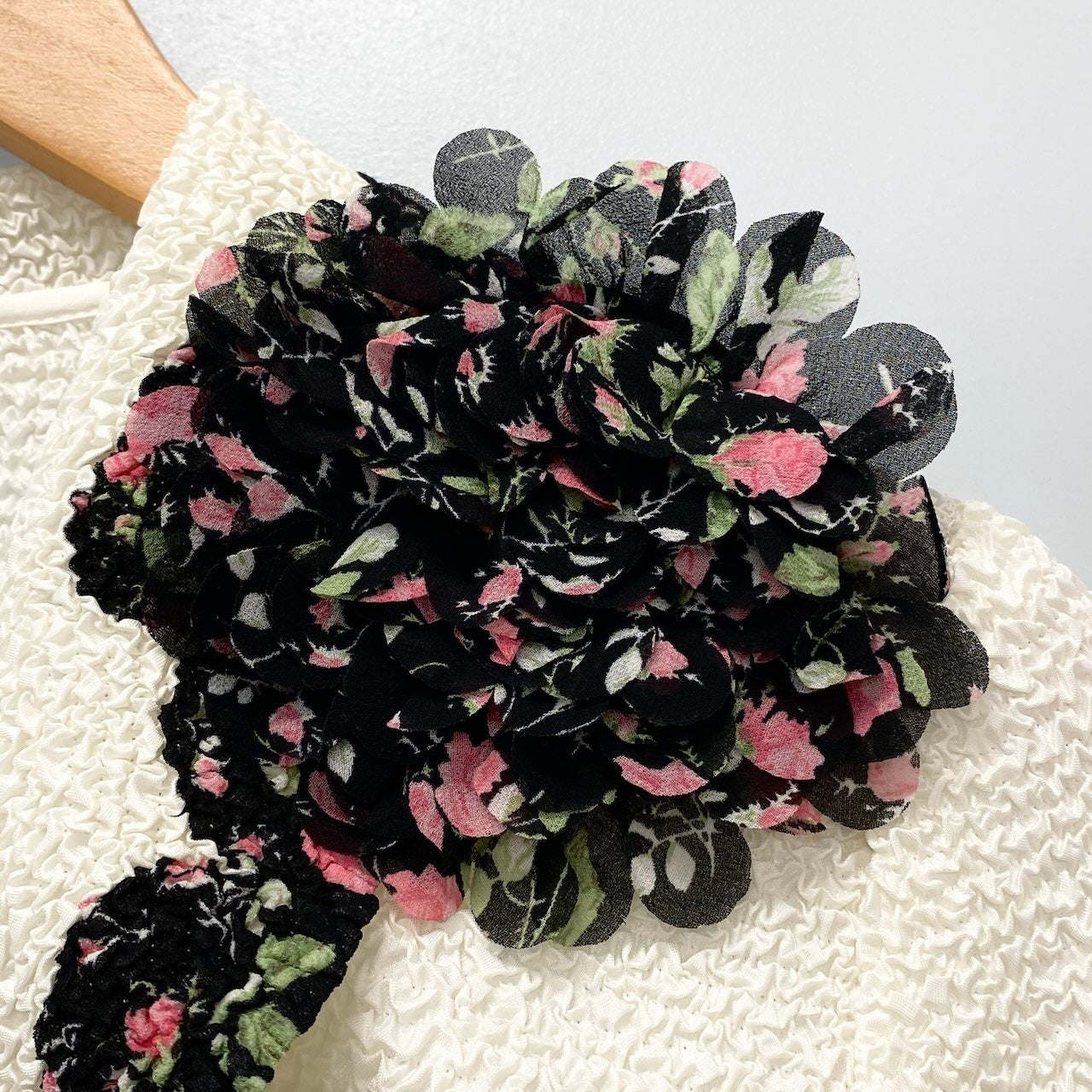 2c29 【未使用タグ付】 NOKO-PLEATS ノコプリーツ プリーツジャケット 長袖 小花柄 フラワープリント レディース 女性服 サイズ40 ホワイト ポリエステル100％u02t