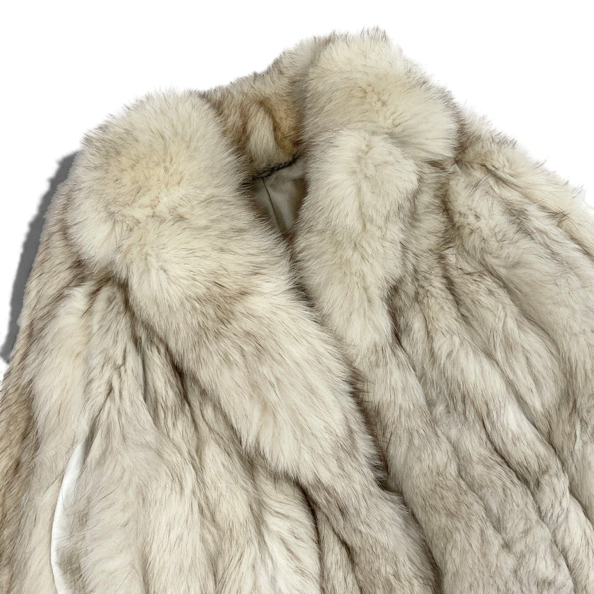 24j7 ブルーフォックス ファーコート サイズF ホワイト 本毛皮 Blue Fox Fur Coat リアルファーt18r
