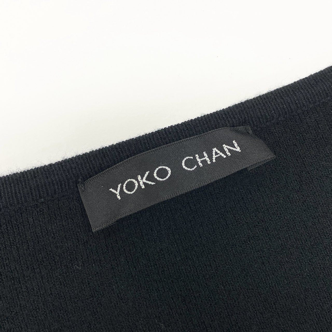 73j28 YOKOCHAN ヨーコチャン ニットカーディガン ショートボレロ 裾フリル  YCN-418-051 36 ブラックo07t