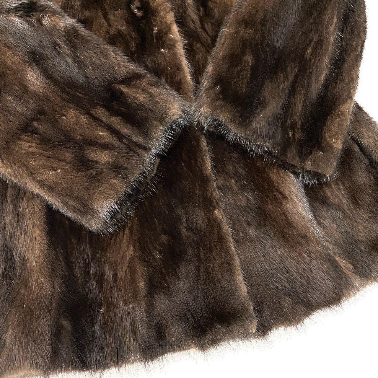 26c14 Yamaoka デミバフミンク ファーコート サイズ13 ブラウン 本毛皮 Mink Fur Coat 毛質◎ リアルファーt18r