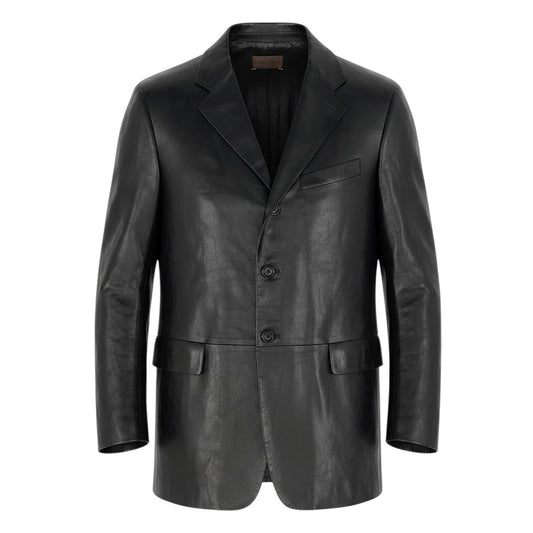 23e14 LOEWE ロエベ レザージャケット テーラードジャケット 3B 50サイズ ブラック レザー100％ メンズ 男性用k02i