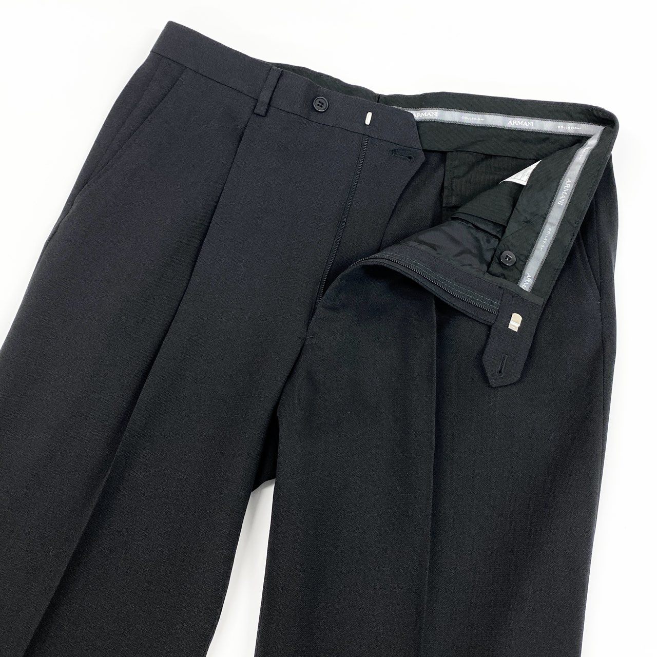3d15 ARMANI COLLEZIONI アルマーニコレッツォーニ セットアップスーツ シングルスーツ フォーマル ビジネス サイズ54/R ブラック 無地 メンズ 紳士服o07t