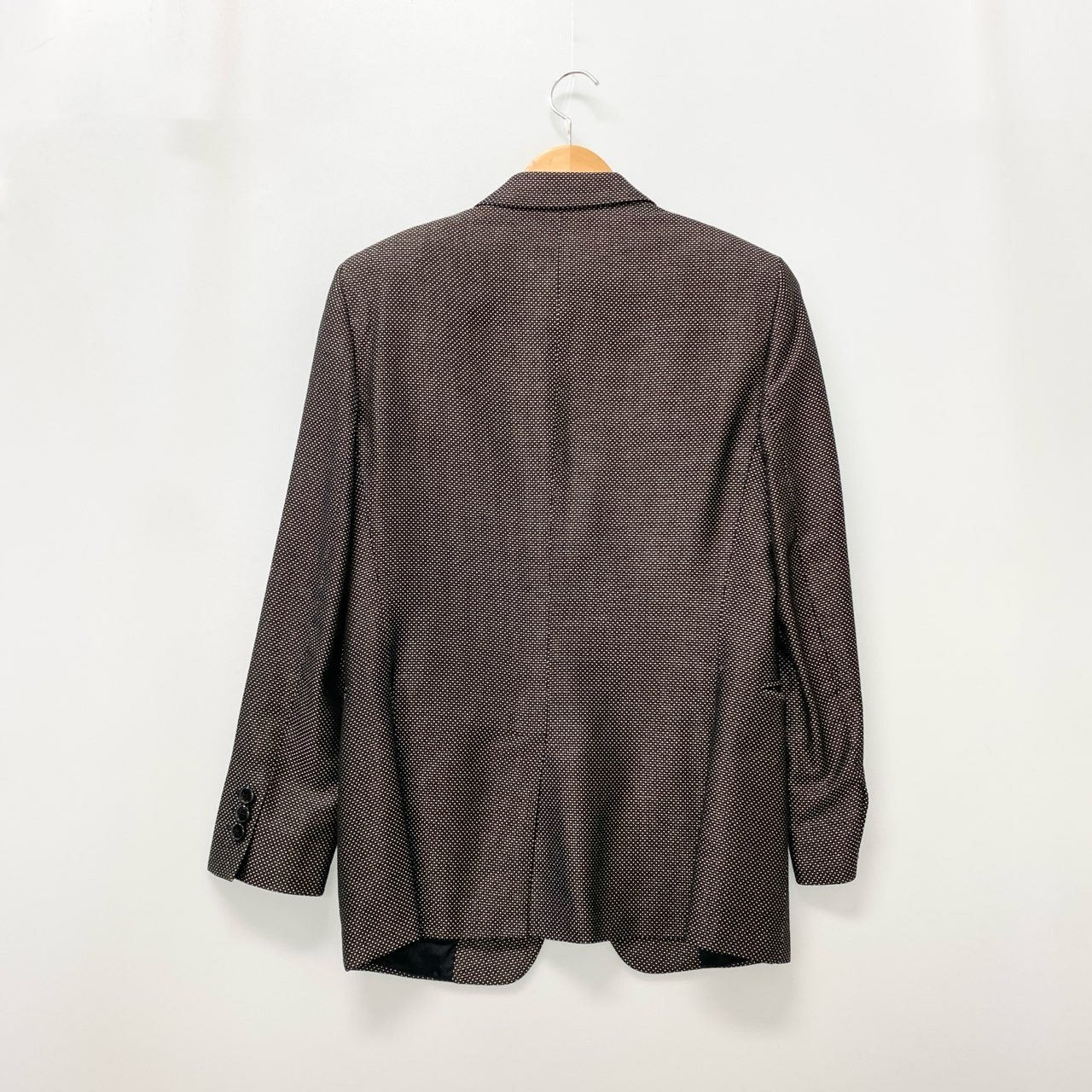 17c16 EMPORIO ARMANI エンポリオアルマーニ DAVID LINE テーラードジャケット 1B 48 艶生地 ドット柄 イタリア製u02t