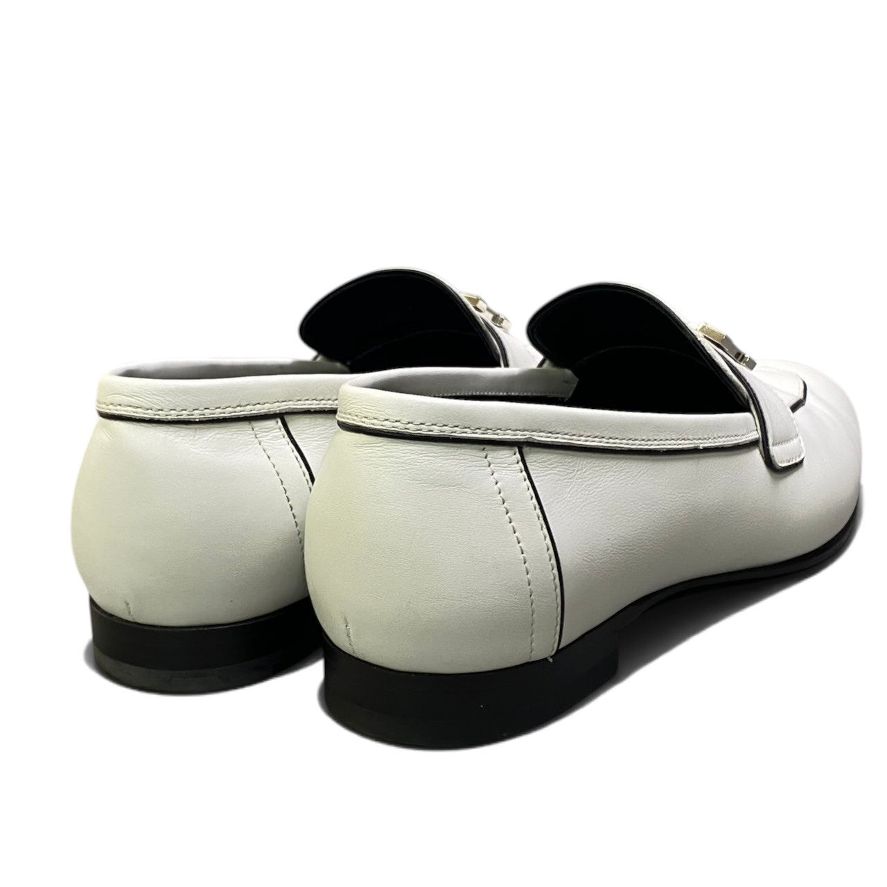 h29《美品》 HERMES エルメス モカシン パリ H金具 ローファー H Buckle Moccasin Paris Loafers size 36.5 ホワイト レザー 箱付t18r