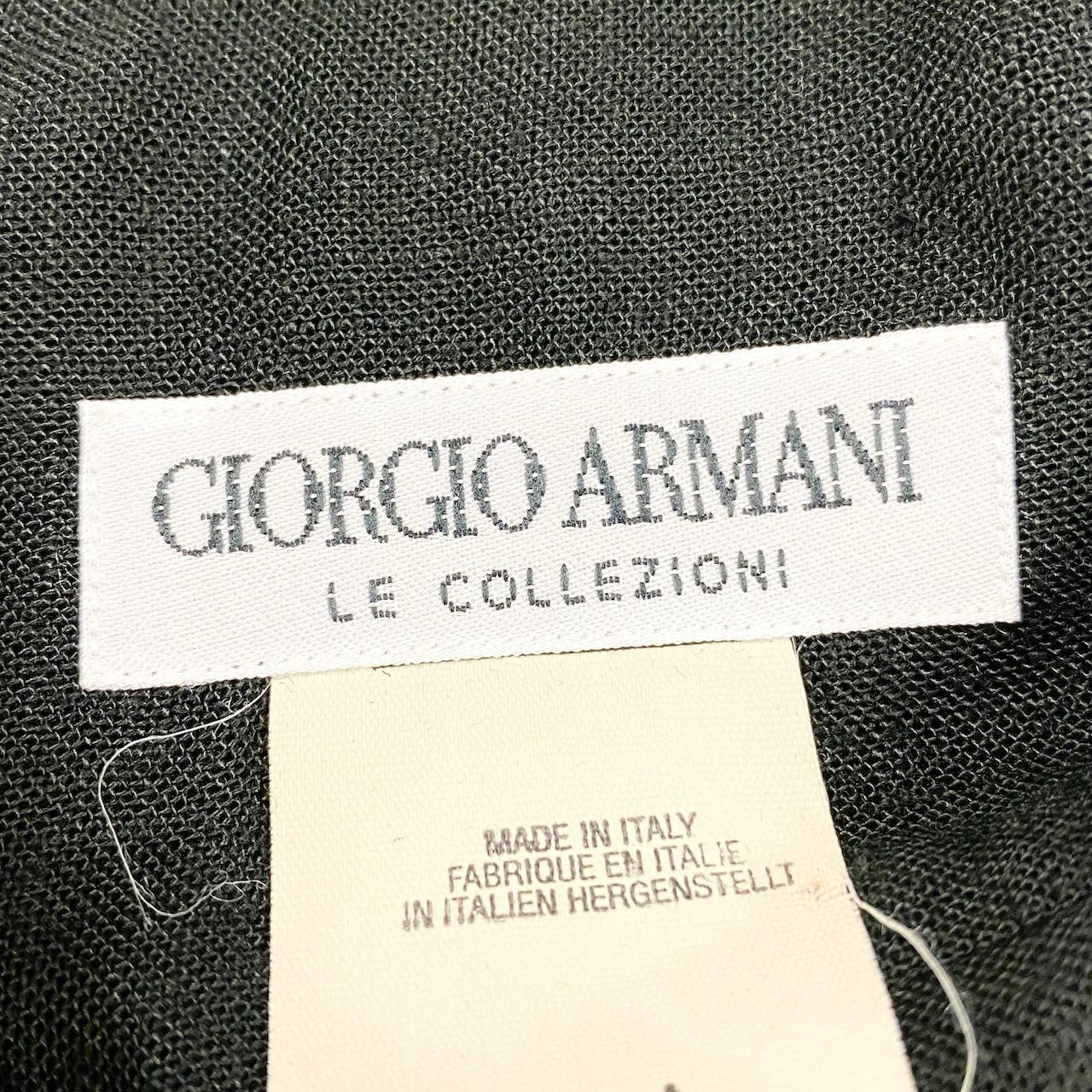 14g5 GIORGIO ARMANI ジョルジオアルマーニ 90‘s 半袖シャツ リネン混 イタリア製 Sサイズ ブラック メンズ 男性用u02t