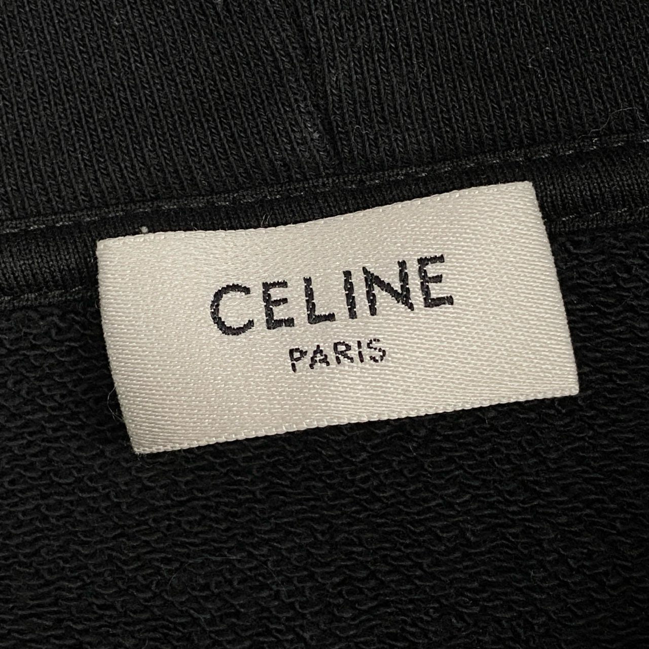 55L23 CELINE セリーヌ エンブロイダリールーズフィットパーカー フーディー マイクロスタッズ トップス 2Y961670Q Sサイズ ブラック メンズ 男性用o07t