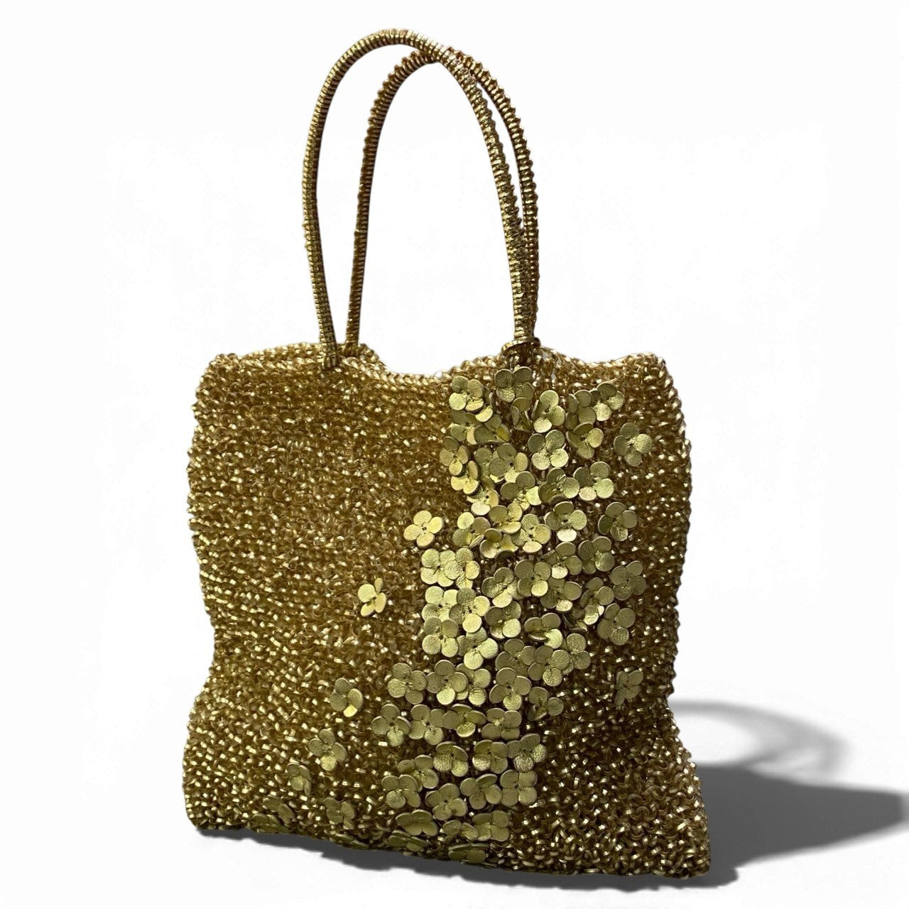 Db23 ANTEPRIMA アンテプリマ フラワー ワイヤーバッグ ハンドバッグ 花柄 レディース 女性鞄 ゴールドu02t