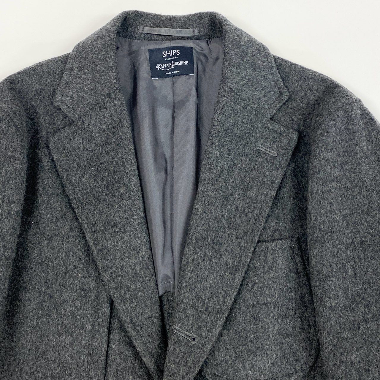 75j29 《美品》SHIPS KAPTAIN SUNSHINE シップス キャプテンサンシャイン ウール テーラードジャケット 日本製 KS x SHIPS x JK01 Mサイズ グレー メンズu02t